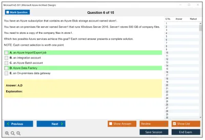 Microsoft AZ-301 Microsoft Azure Architect Design Practice test exam simulator test engine exam Prep practice test questions answers Image 6