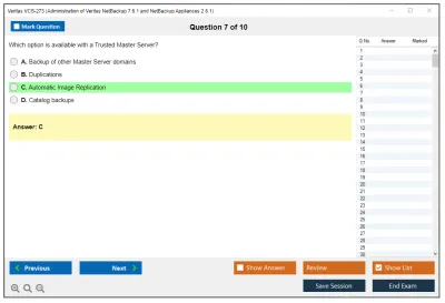 Veritas VCS-273 Administration of Veritas NetBackup 7.6.1 and NetBackup Appliances 2.6.1 Practice test exam simulator test engine exam Prep practice test questions answers Image 7