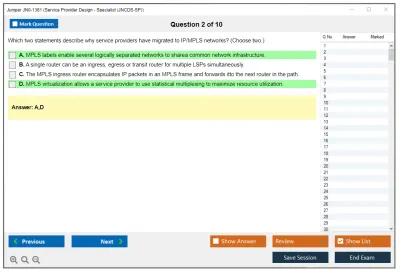 Juniper JN0-1361 Service Provider Design - Specialist (JNCDS-SP) Practice test exam simulator test engine exam Prep practice test questions answers Image 2