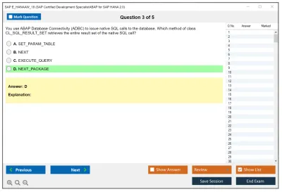SAP E_HANAAW_18 SAP Certified Development SpecialistABAP for SAP HANA 2.0 Practice test exam simulator test engine exam Prep practice test questions answers Image 3