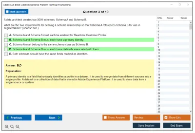 Adobe AD0-E600 Adobe Experience Platform Technical Foundations Practice test exam simulator test engine exam Prep practice test questions answers Image 3