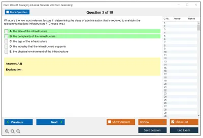 Cisco 200-401 Managing Industrial Networks with Cisco Networking Practice test exam simulator test engine exam Prep practice test questions answers Image 3