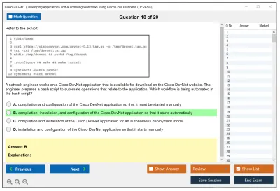 Cisco 200-901 DevNet Associate (DEVASC) Practice test exam simulator test engine exam Prep practice test questions answers Image 18