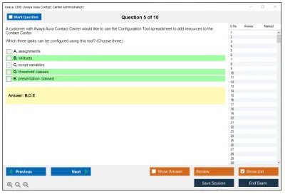 Avaya 3300 Avaya Aura Contact Center Administration Practice test exam simulator test engine exam Prep practice test questions answers Image 5