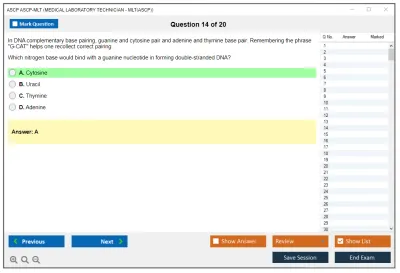 ASCP ASCP-MLT MEDICAL LABORATORY TECHNICIAN - MLT(ASCP) Practice test exam simulator test engine exam Prep practice test questions answers Image 14