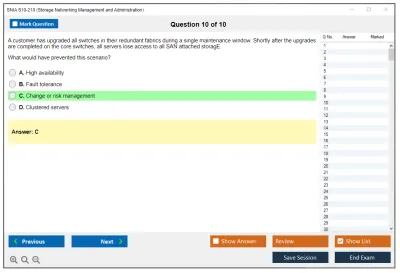 SNIA S10-210 Storage Networking Management and Administration Practice test exam simulator test engine exam Prep practice test questions answers Image 10
