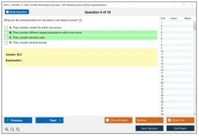 SAP C_C4H260_01 SAP Certified Technology - SAP Marketing Cloud (2002) Implementation Practice test exam simulator test engine exam Prep practice test questions answers Image 4