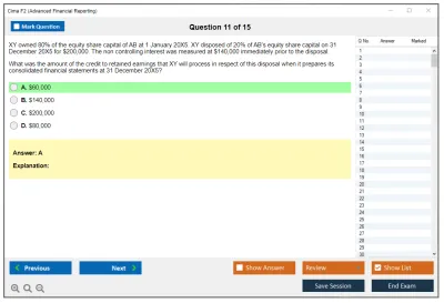 Cima F2 F2 - Advanced Financial Reporting Practice test exam simulator test engine exam Prep practice test questions answers Image 11