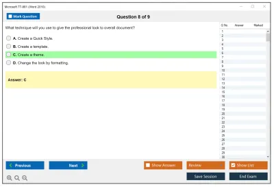Microsoft 77-881 Word 2010 Practice test exam simulator test engine exam Prep practice test questions answers Image 8