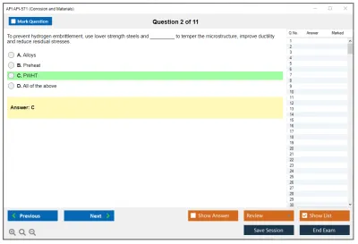 API API-571 Corrosion and Materials Professional Practice test exam simulator test engine exam Prep practice test questions answers Image 2