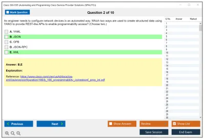 Cisco 300-535 Automating and Programming Cisco Service Provider Solutions (300-535 SPAUTO) Practice test exam simulator test engine exam Prep practice test questions answers Image 2
