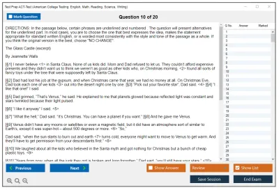 Test Prep ACT-Test American College Testing: English, Math, Reading, Science, Writing Practice test exam simulator test engine exam Prep practice test questions answers Image 10
