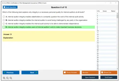 IIA IIA-CRMA Certification in Risk Management Assurance (CRMA) Exam Practice test exam simulator test engine exam Prep practice test questions answers Image 6
