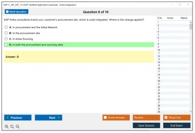 SAP C_AR_INT_13 SAP Certified Application Associate - Ariba Integration Practice test exam simulator test engine exam Prep practice test questions answers Image 8