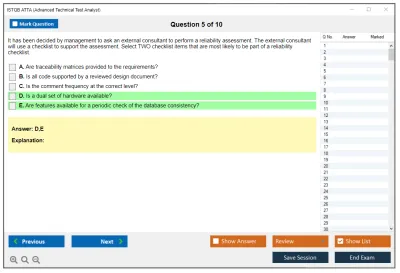 ISTQB ATTA Advanced Technical Test Analyst Practice test exam simulator test engine exam Prep practice test questions answers Image 5