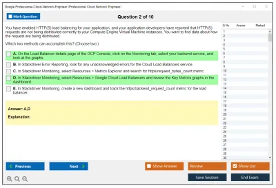 Google Professional-Cloud-Network-Engineer Google Cloud Certified - Professional Cloud Network Engineer Practice test exam simulator test engine exam Prep practice test questions answers Image 2