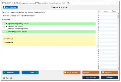 SAP C_BOBIP_43 SAP Certified Application AssociateSAP BusinessObjects Business Intelligence Platform 4.3 Practice test exam simulator test engine exam Prep practice test questions answers Image 3