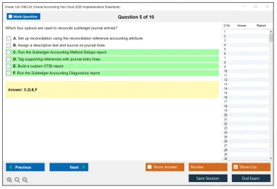 Oracle 1z0-1060-20 Oracle Accounting Hub Cloud 2020 Implementation Essentials Practice test exam simulator test engine exam Prep practice test questions answers Image 5
