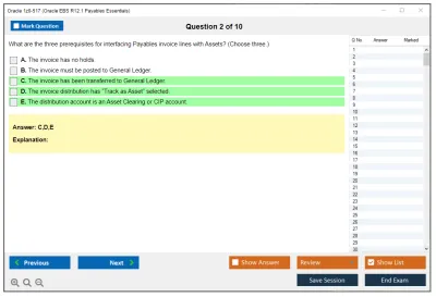 Oracle 1z0-517 Oracle EBS R12.1 Payables Essentials Practice test exam simulator test engine exam Prep practice test questions answers Image 2