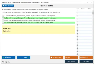 Nutanix NCP-MCI-6.5 Nutanix Certified Professional - Multicloud Infrastructure (NCP-MCI) v6.5 exam Practice test exam simulator test engine exam Prep practice test questions answers Image 2