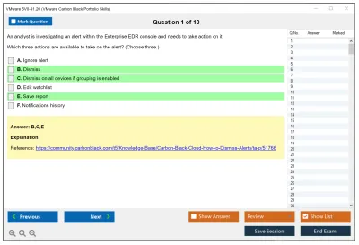 VMware 5V0-91.20 VMware Carbon Black Portfolio Skills Practice test exam simulator test engine exam Prep practice test questions answers Image 1