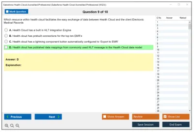Salesforce Health-Cloud-Accredited-Professional Salesforce Health Cloud Accredited Professional Practice test exam simulator test engine exam Prep practice test questions answers Image 9
