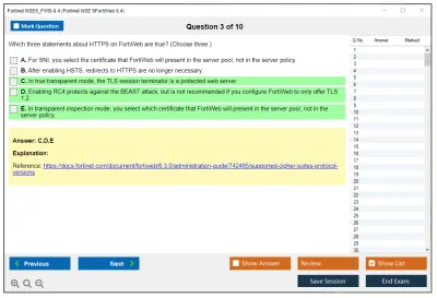 Fortinet NSE6_FWB-6.4 Fortinet NSE 6 - FortiWeb 6.4 Practice test exam simulator test engine exam Prep practice test questions answers Image 3