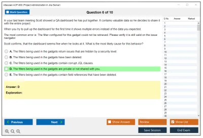Atlassian ACP-600 Project Administration in Jira Server Practice test exam simulator test engine exam Prep practice test questions answers Image 6