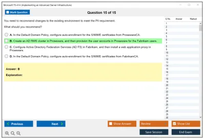 Microsoft 70-414 Implementing an Advanced Server Infrastructure Practice test exam simulator test engine exam Prep practice test questions answers Image 15