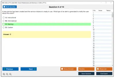 EMC DEA-2TT3 Associate - Cloud Infrastructure and Services v.3 Exam Practice test exam simulator test engine exam Prep practice test questions answers Image 6
