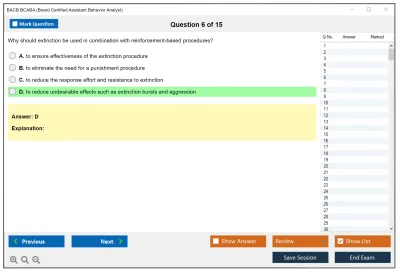 BACB BCABA Board Certified Assistant Behavior Analyst Practice test exam simulator test engine exam Prep practice test questions answers Image 6