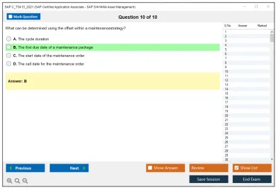 SAP C_TS413_2021 SAP Certified Associate - SAP S/4HANA Asset Management Practice test exam simulator test engine exam Prep practice test questions answers Image 10