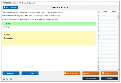 HP HPE0-P26 Configuring HPE GreenLake Solutions Practice test exam simulator test engine exam Prep practice test questions answers Image 10