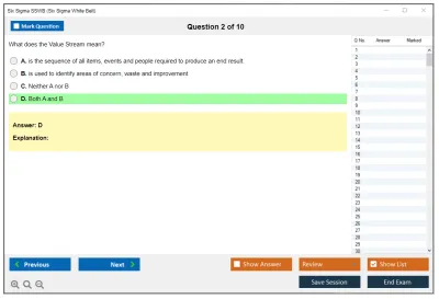 Six Sigma SSWB Six Sigma White Belt Practice test exam simulator test engine exam Prep practice test questions answers Image 2