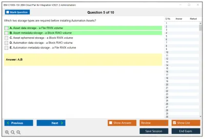 IBM C1000-130 IBM Cloud Pak for Integration V2021.2 Administration Practice test exam simulator test engine exam Prep practice test questions answers Image 5