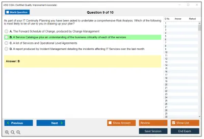 ASQ CQIA Certified Quality Improvement Associate Practice test exam simulator test engine exam Prep practice test questions answers Image 9