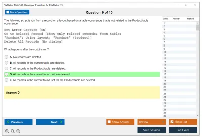 FileMaker FM0-308 Developer Essentials for FileMaker 13 Practice test exam simulator test engine exam Prep practice test questions answers Image 9