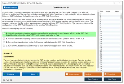 Amazon AWS PAS-C01 AWS Certified: SAP on AWS - Specialty Practice test exam simulator test engine exam Prep practice test questions answers Image 8