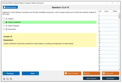 Test Prep NREMT National Registry Emergency Medical Technician Practice test exam simulator test engine exam Prep practice test questions answers Image 12
