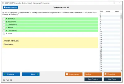 ISC2 CISSP-ISSMP Information Systems Security Management Professional Practice test exam simulator test engine exam Prep practice test questions answers Image 8