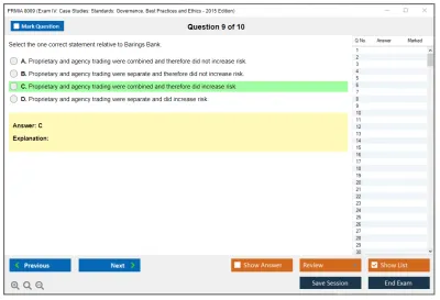 PRMIA 8009 Exam IV: Case Studies: Standards: Governance, Best Practices and Ethics - 2015 Edition Practice test exam simulator test engine exam Prep practice test questions answers Image 9
