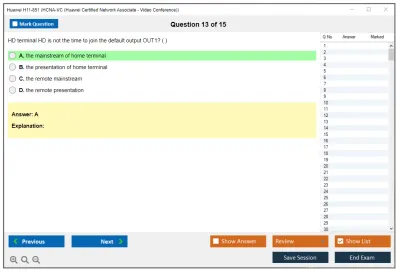 Huawei H11-851 HCNA-VC (Huawei Certified Network Associate - Video Conference) Practice test exam simulator test engine exam Prep practice test questions answers Image 13