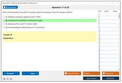 Isaca CGEIT Certified in the Governance of Enterprise IT Exam Practice test exam simulator test engine exam Prep practice test questions answers Image 17