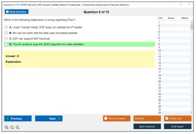 Huawei H12-721 Huawei Certified ICT Professional - Constructing Infrastructure of Security Network Practice test exam simulator test engine exam Prep practice test questions answers Image 8