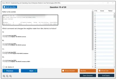 Cisco 350-401 Implementing Cisco Enterprise Network Core Technologies (350-401 ENCOR) Practice test exam simulator test engine exam Prep practice test questions answers Image 15