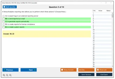 Versa Networks VNX100 Versa Certified SD-WAN Associate Practice test exam simulator test engine exam Prep practice test questions answers Image 5