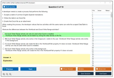 UiPath UiARD UiPath Certified Advanced RPA Developer Practice test exam simulator test engine exam Prep practice test questions answers Image 6