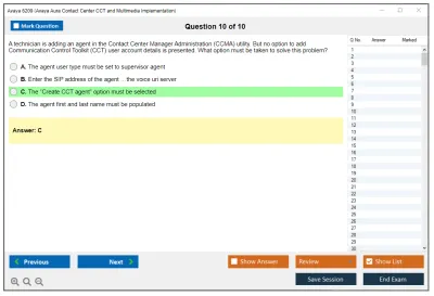 Avaya 6209 Avaya Aura Contact Center CCT and Multimedia Implementation Practice test exam simulator test engine exam Prep practice test questions answers Image 10
