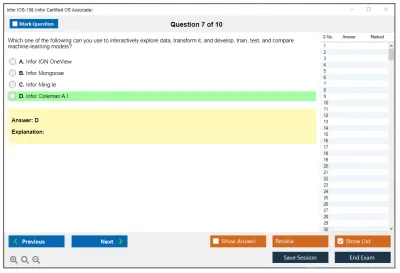 Infor IOS-158 Infor Certified OS Associate Practice test exam simulator test engine exam Prep practice test questions answers Image 7