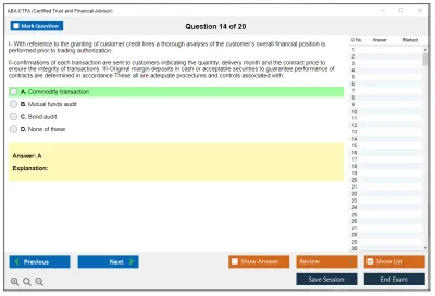 ABA CTFA Certified Trust and Financial Advisor Practice test exam simulator test engine exam Prep practice test questions answers Image 14
